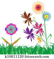 Grass and flower, vector Stock Illustration | 1525r-141295 | Fotosearch