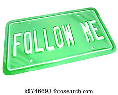 Follow Me License Plate Leader Showing the Way