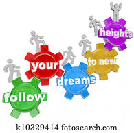 Follow Your Dreams to New Heights People Climbing Gears