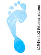 Footprint of a colour blue