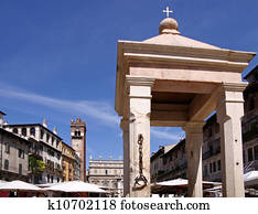 Former pilloried on the Piazza delle Erbe in Verona