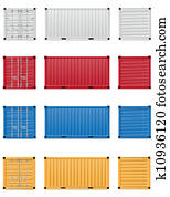 frachtcontainer, vektor, abbildung
