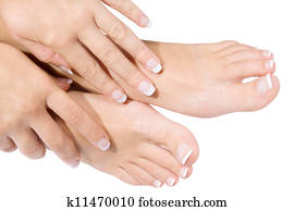 French manicure and pedicure