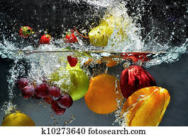 Fresh fruit Splash in Water Fresh fruit Splash in Water