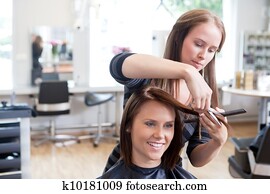 friseur, schneiden, client's, haar friseur, schneiden, client's, haar