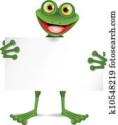 Frog with a white plate Frog with a white plate