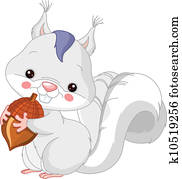 Fun zoo. White squirrel Fun zoo. White squirrel