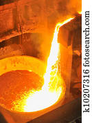 fundido, quentes, aço