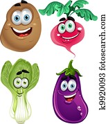 Funny cartoon cute vegetables 3 Funny cartoon cute vegetables 3