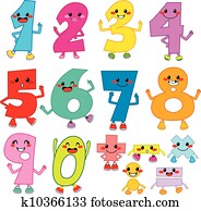 Funny Cartoon Numbers