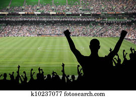 futebol, ventilador, celebração