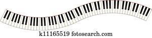 gebogen, pianotastatur gebogen, pianotastatur