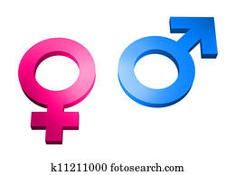 gender signs 3d on white