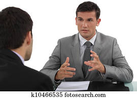 geschäftsmann, in, interview