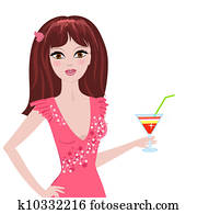 girl with cocktail girl with cocktail