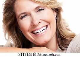 glücklich, älter, woman.