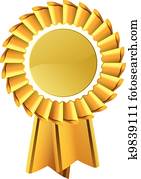 Gold award medal rosette Gold award medal rosette