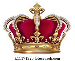 Gold crown with gems Gold crown with gems