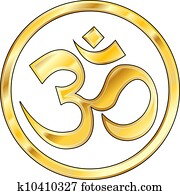 Gold Hindu Om vector