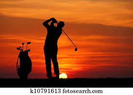 Golf at sunset Golf at sunset