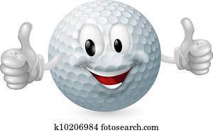 golf- kugel, maskottchen golf- kugel, maskottchen