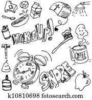 Clipart of ice cream Food Items line art k2556472 - Search Clip Art