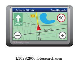 GPS navigation device isolated on white background