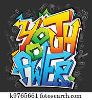 graffiti, com, juventude, poder