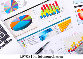 Graphs, charts, business table.