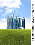 Green futuristic city Green futuristic city