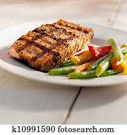 grilled salmon with vegetables grilled salmon with vegetables