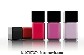 Group of nail polishes isolated on white Group of nail polishes isolated on white
