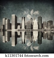 grunge image of new york skyline grunge image of new york skyline