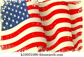 Grungy American Flag Waving Grungy American Flag Waving