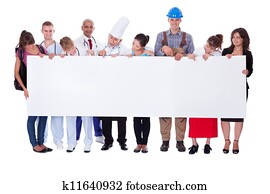 grupa, od, rozmaity, profesjonalny, ludzie, z, niejaki, chorągiew