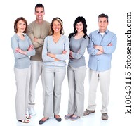 grupa, od, szczęśliwy, ludzie.