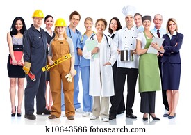 grupo, de, industrial, workers.