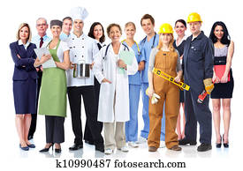 grupo, de, industrial, workers.