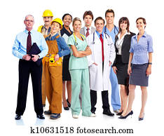 grupo, de, industrial, workers.