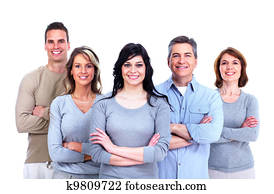 gruppe, av, glad, folk.