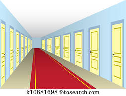 Hall with doors Hall with doors