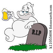 Halloween Ghost Drinking Beer Halloween Ghost Drinking Beer