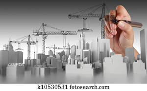 hand drawn abstract building 