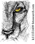 Hand drawn Sketch of a lion Hand drawn Sketch of a lion