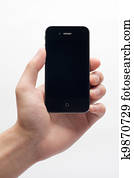 Hand holding iphone Hand holding iphone