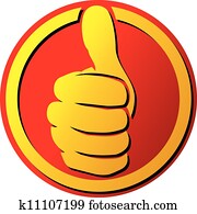 Hand showing thumbs up button Hand showing thumbs up button
