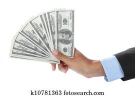 hand with money hand with money