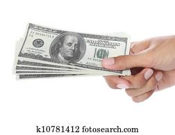 hand with money hand with money