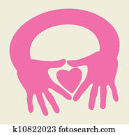 Hands make heart shape