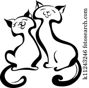 Happy cats in love Happy cats in love